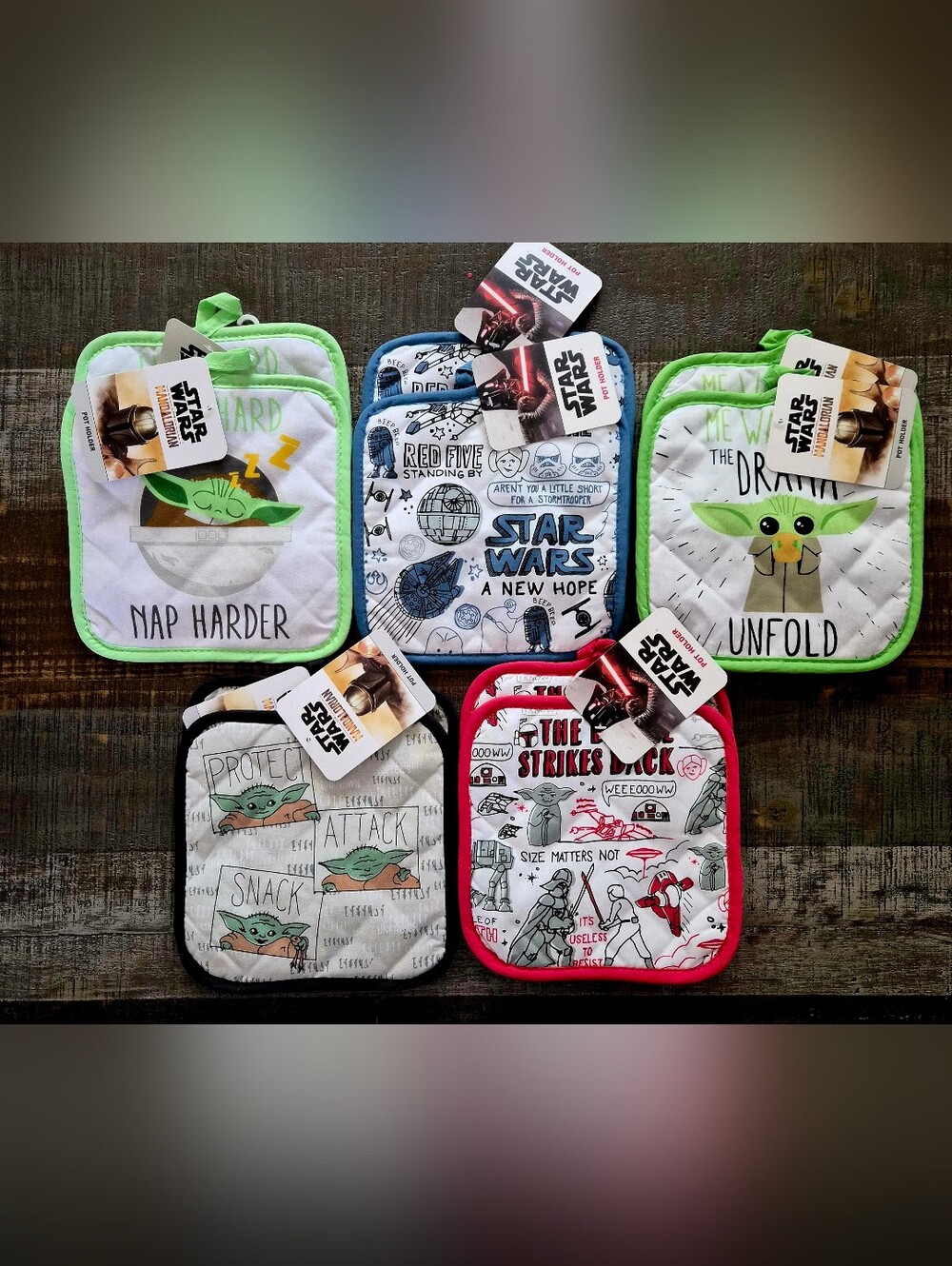 5 Sets Disney's Star Wars Kitchen Pot Holder Sets ~ Brand New With Tags ~ Cute!